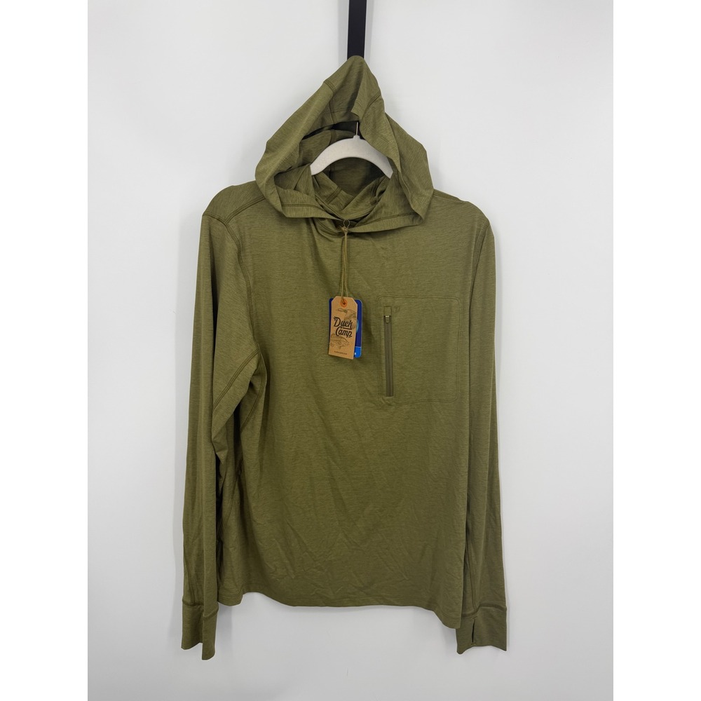 Duck Camp Rockport Hoodie Mens Medium Cordgrass Green TH2600 brrr Cooling Active